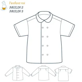 Patron l'Enfant Roi Chemise Paulin - de 2 ans à 12 ans