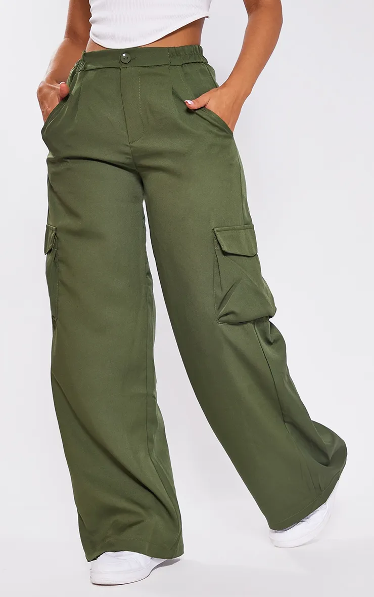 Petite Pantalon cargo style utilitaire kaki à pinces