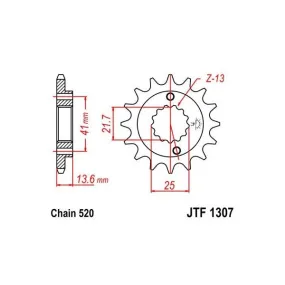 Pignon JT SPROCKETS acier standard 1307 - 520