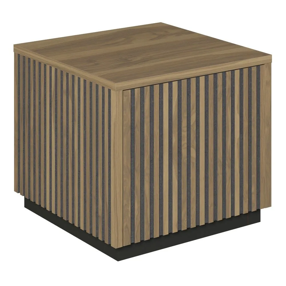 Podium 1 porte push-pull Vertigo T01 MDF noir et olivier 45x45x40cm