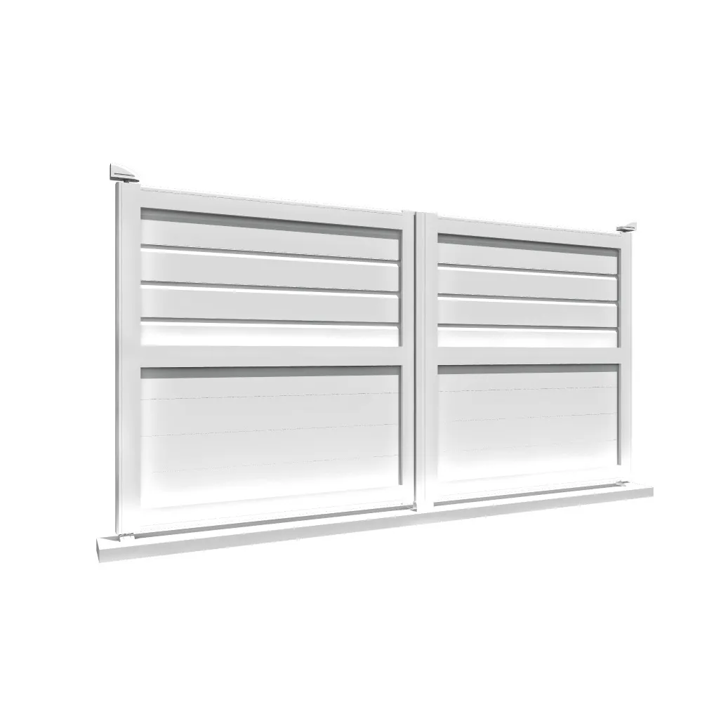 Portail double battant motorisé mixte l 3500 x h 1937 mm (blanc satiné ral9010)