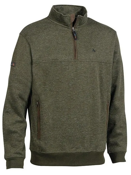 Pull chasse col zippé Muntjac kaki ProHunt VERNEY CARRON