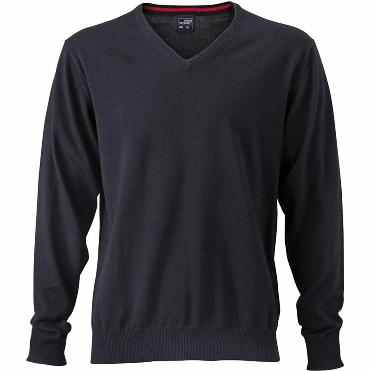 Pull classique col V - HOMME - JN659 - noir 