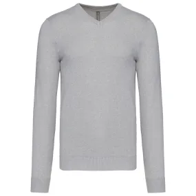 Pull col V homme - K965 - gris clair mélange 