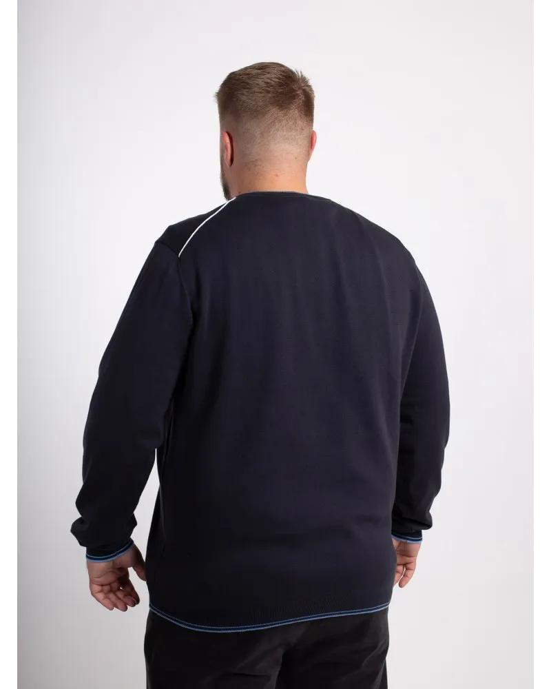 Pull col V Hugo Boss grande taille bleu marine - Size-factory