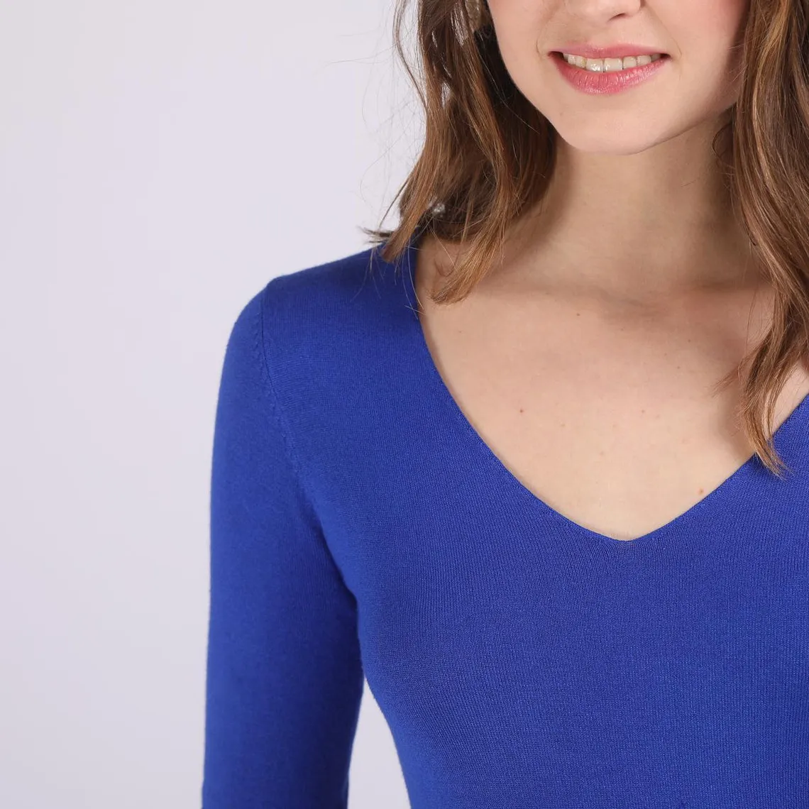Pull fin col V James en viscose | 3 Suisses