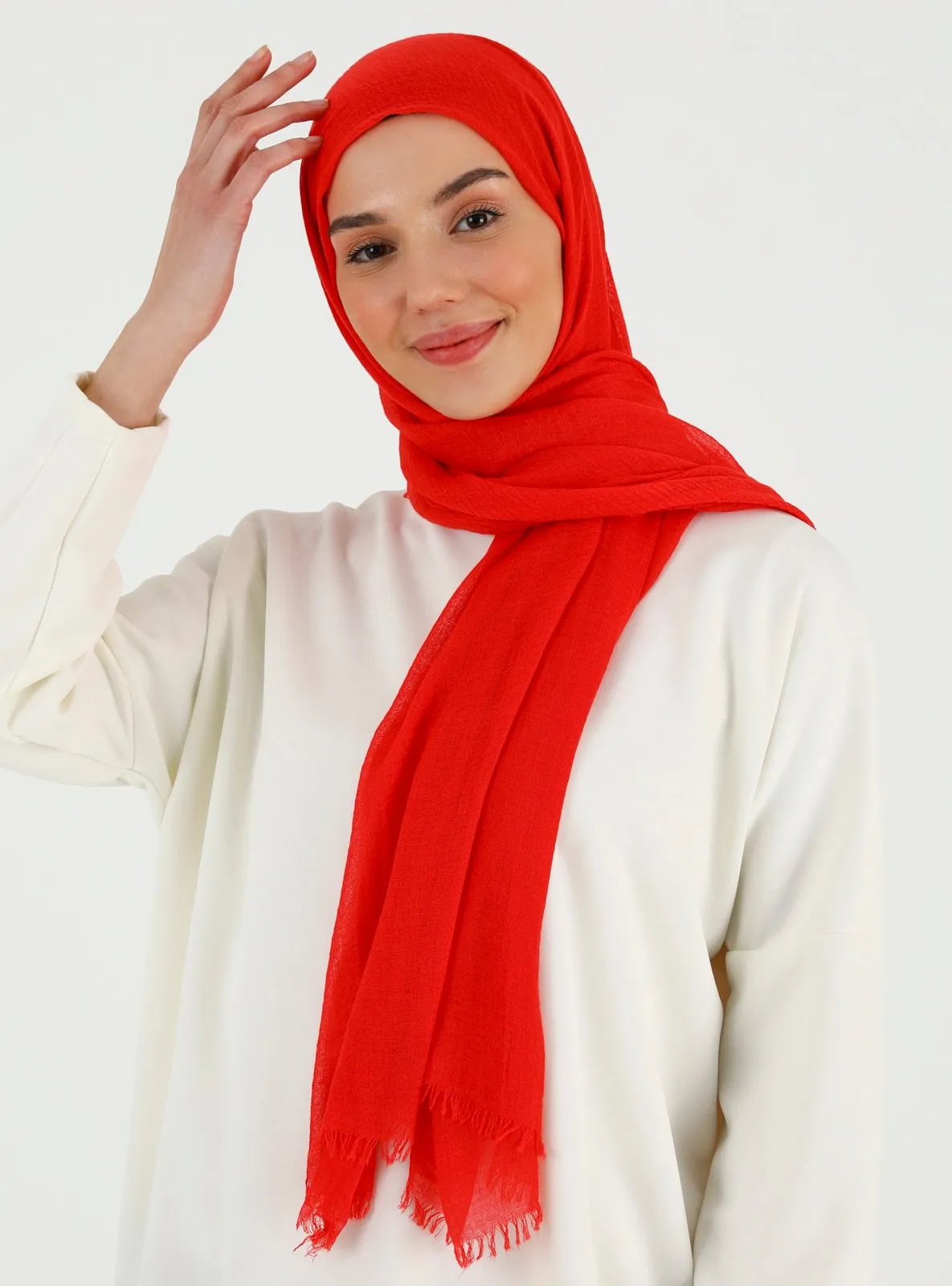 Red - Plain - Shawl