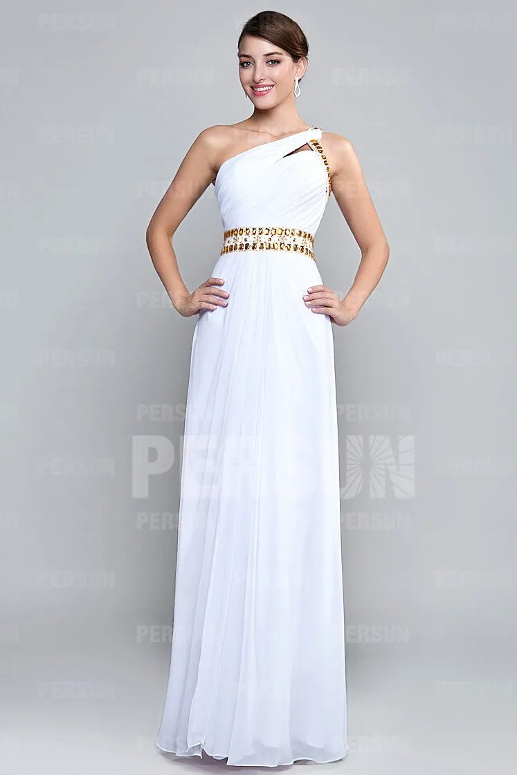 Robe blanche longue dos ouvert pour cocktail