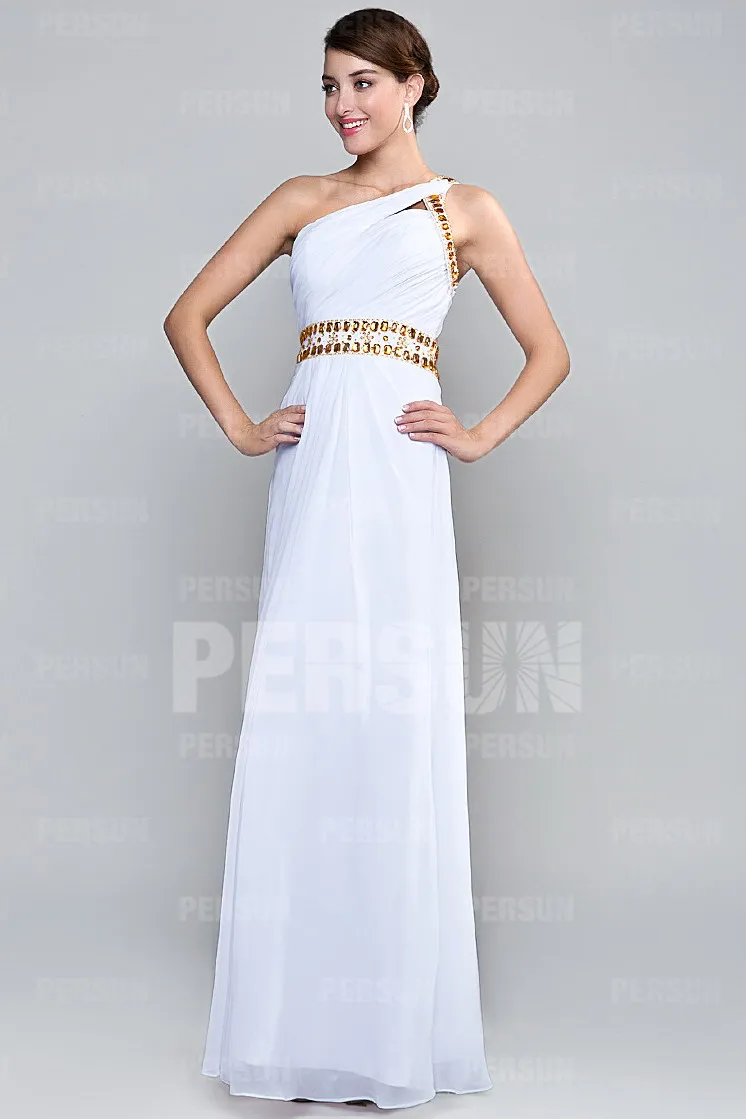 Robe blanche longue dos ouvert pour cocktail