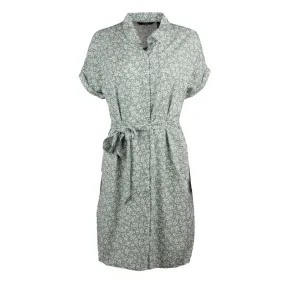 Robe chemise verte ceinturée à petites fleurs Femme VERO MODA à prix 