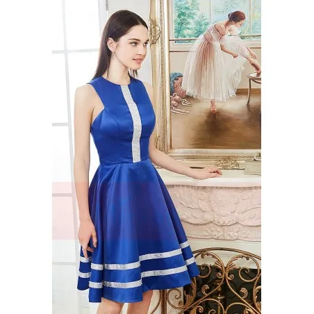 robe cocktail bleu roi style marine  Petunia