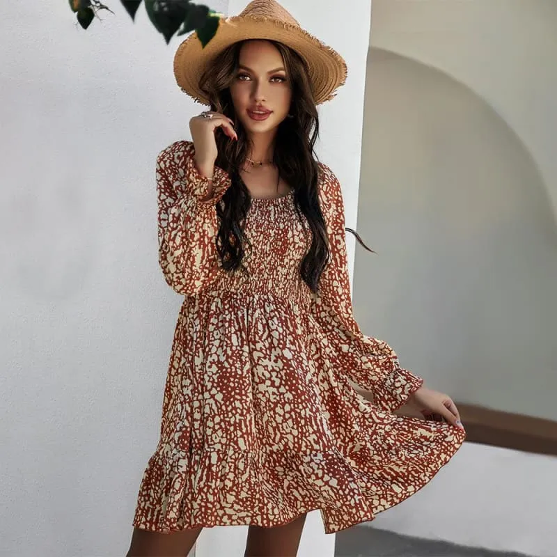 Robe cocktail bohème chic courte