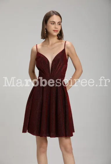 Robe cocktail dos nu pailletée - Réf 2199 SUR DEMANDE en LYCRA, Paillette