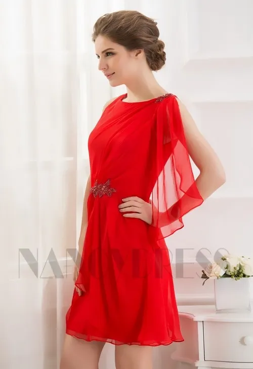 Robe cocktail rouge feu courte | Nancydress