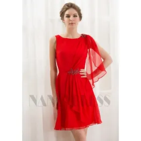 Robe cocktail rouge feu courte | Nancydress