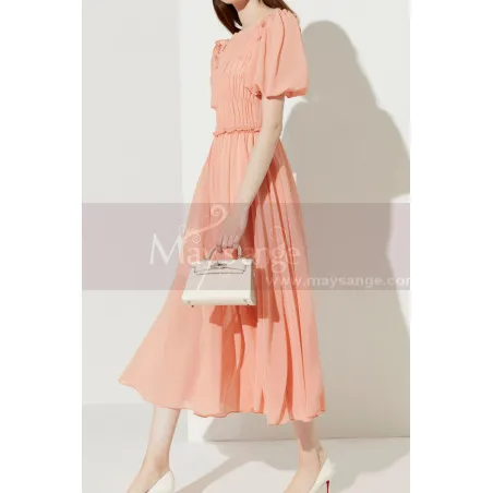 Robe Cocktail Tendance Printemps Eté Jupe A Taille Elastique