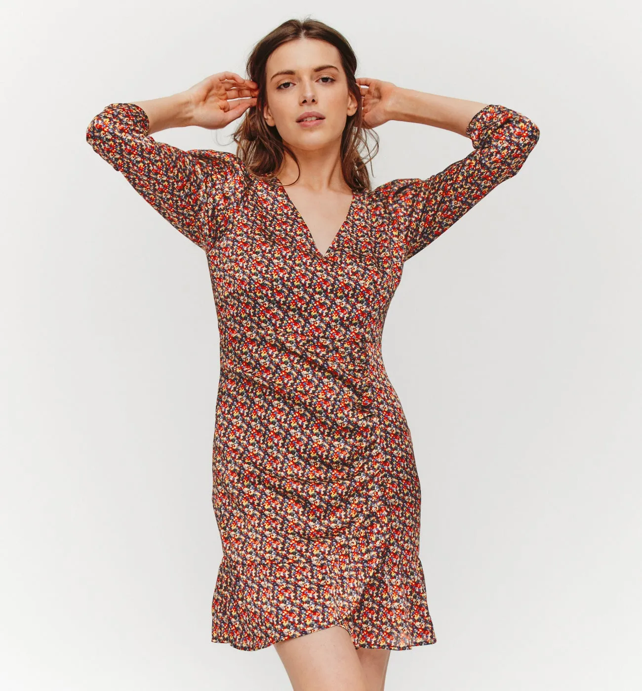 Robe courte et rétro Femme - Imprimé multicolore