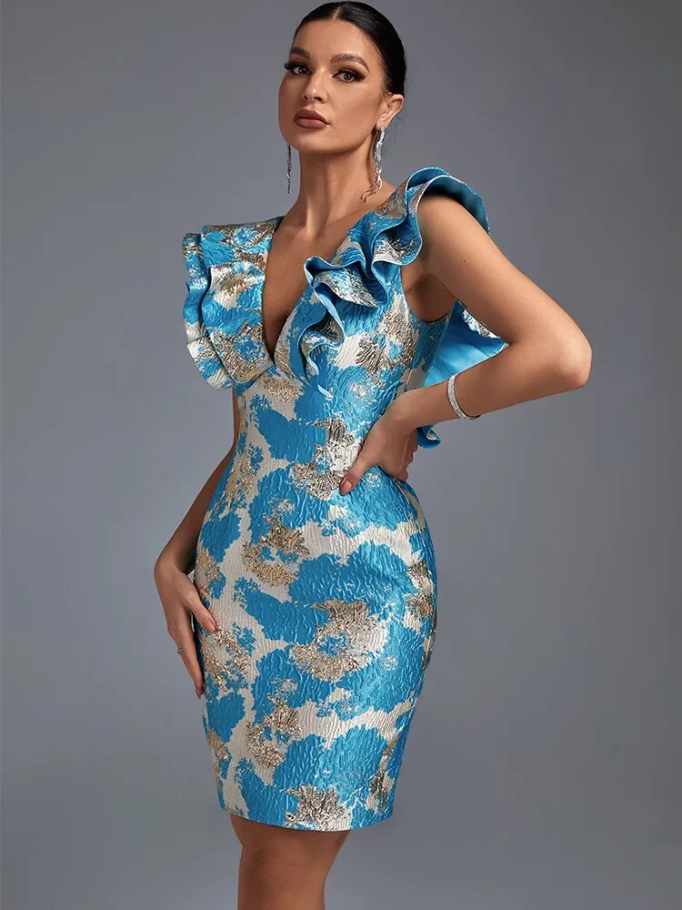 Robe de Cocktail Courte Fleurie