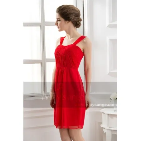 Robe de cocktail courte rouge feu