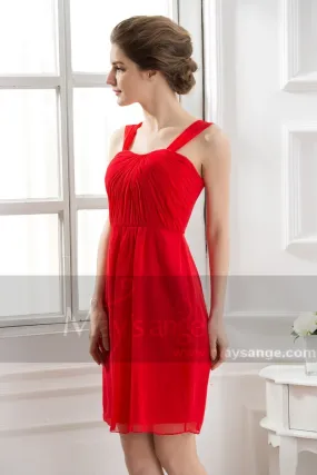 Robe de cocktail courte rouge feu