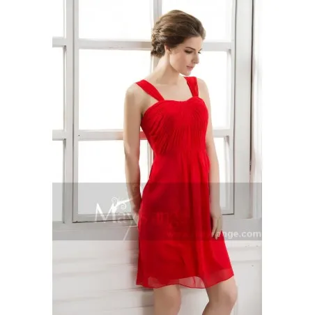 Robe de cocktail courte rouge feu