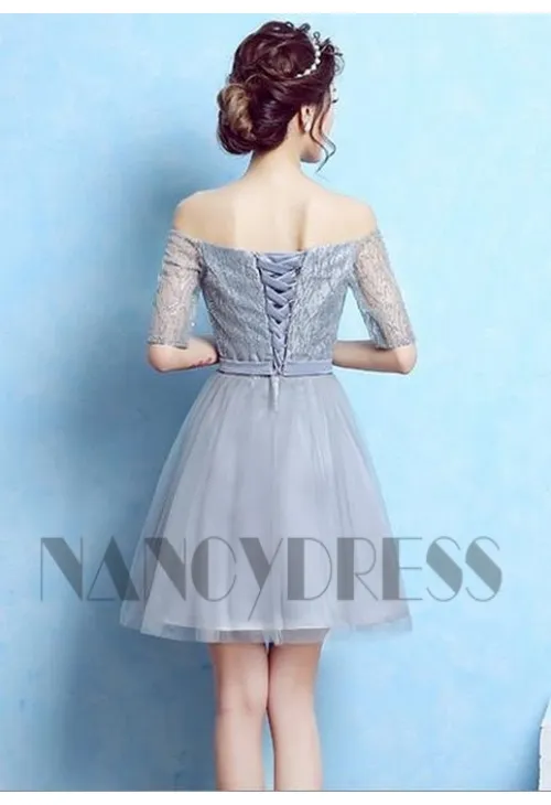 Robe de cocktail gris courte | Nancydress