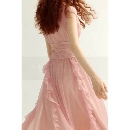 Robe de cocktail rose poudre vintage