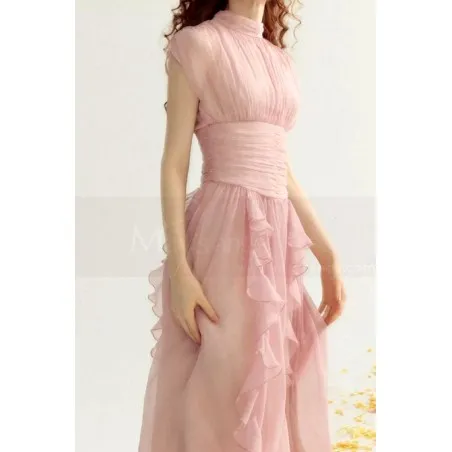 Robe de cocktail rose poudre vintage