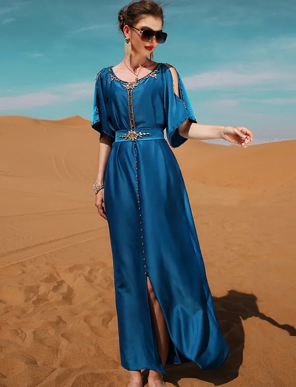 Robe décontractée à taille flottante Oman Abaya élégante