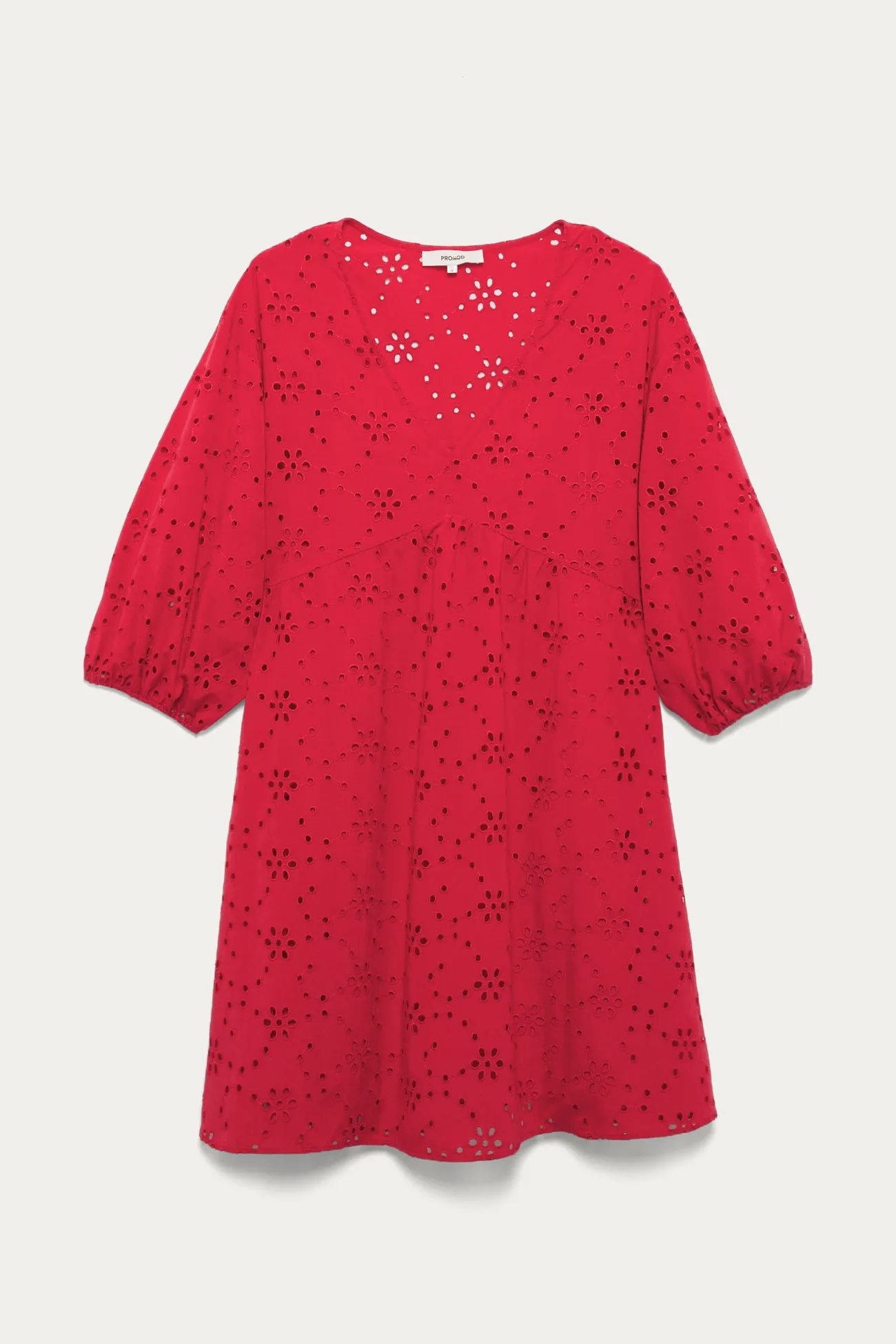 Robe en broderie anglaise - Rouge