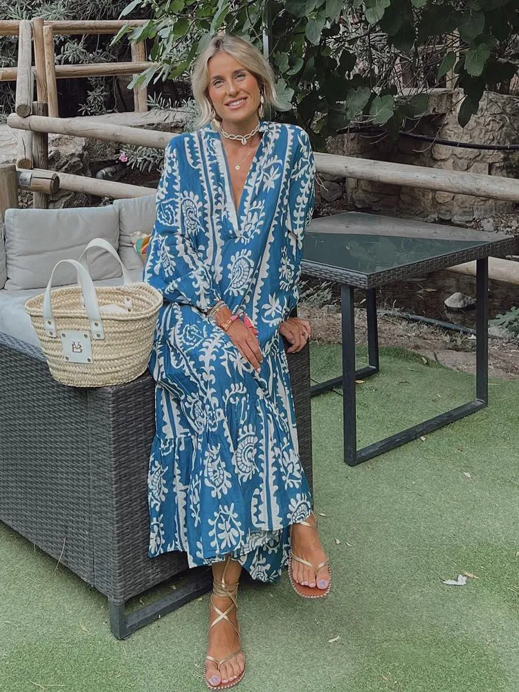 Robe longue fleurie décontractée pour la plage | Tendance Fleurie