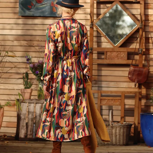 Robe Rose - sergé de viscose toile de maître
