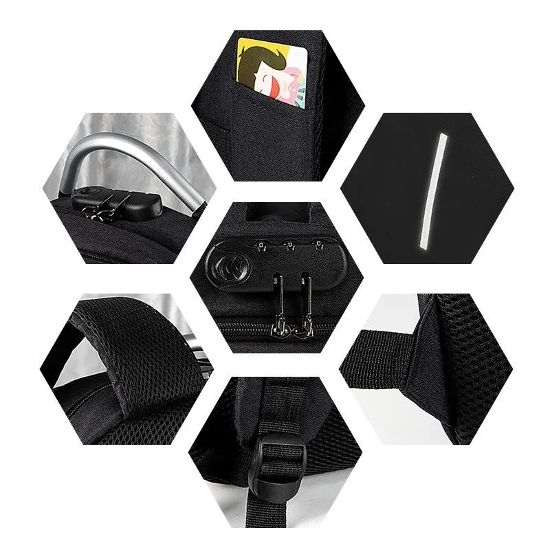 Sac À Dos Ordinateur Antivol Étanche Avec Port USB