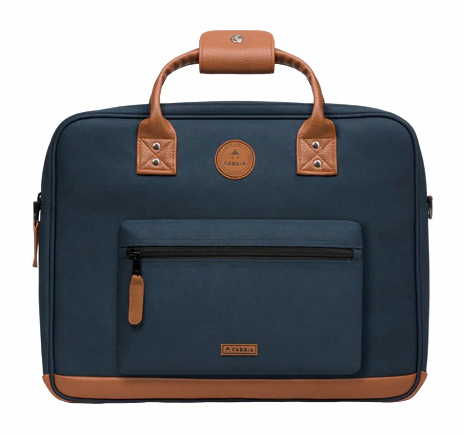 Sac Bandoulière Cabaïa Messenger Chicago Navy X Brown Vegan Leather Medium