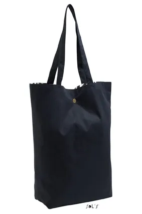 Sac cabas shopping étudiant en toile - réversible imprimé zèbre noir - 76960 