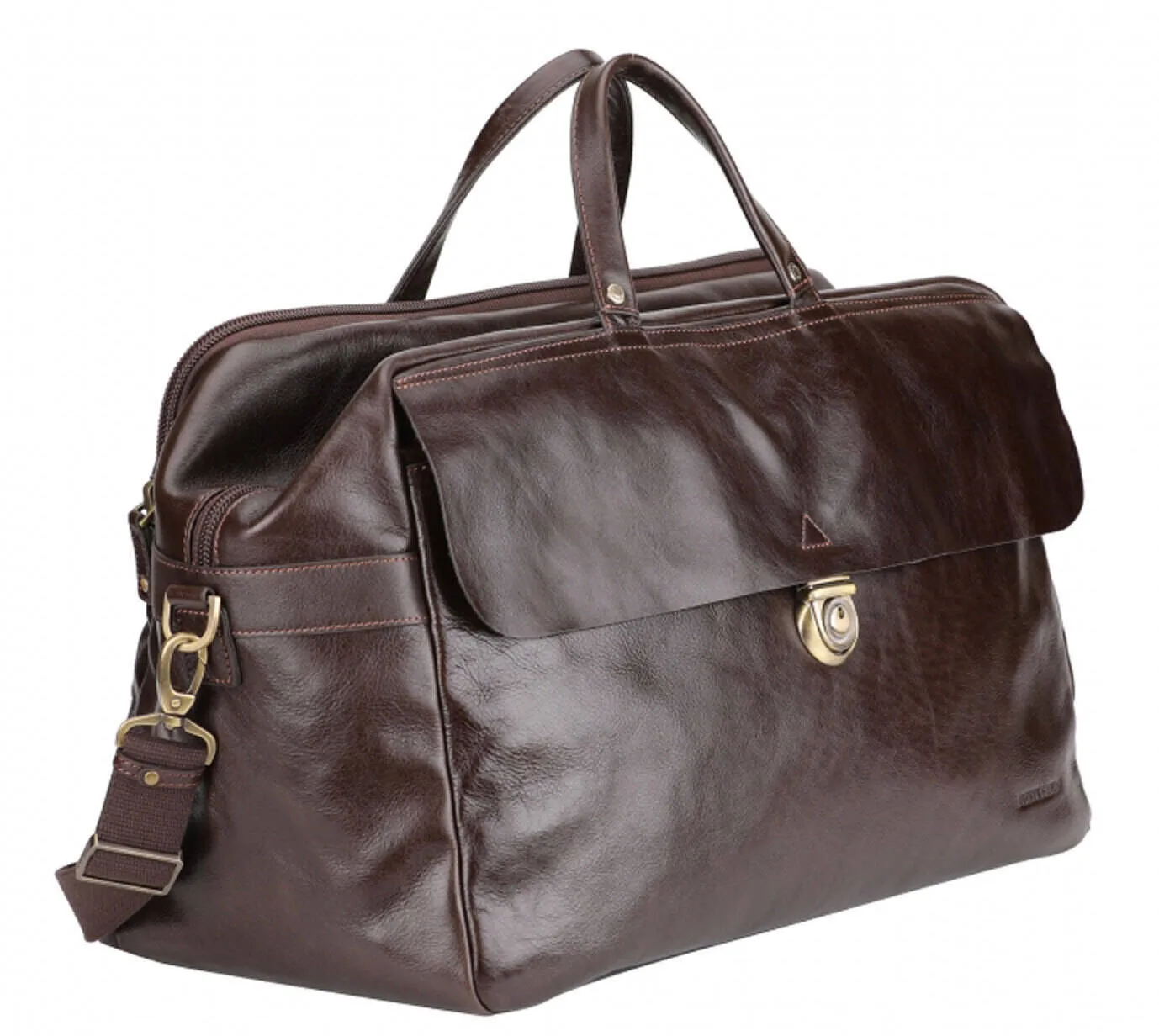 Sac de voyage cuir chatain Arthur et Aston