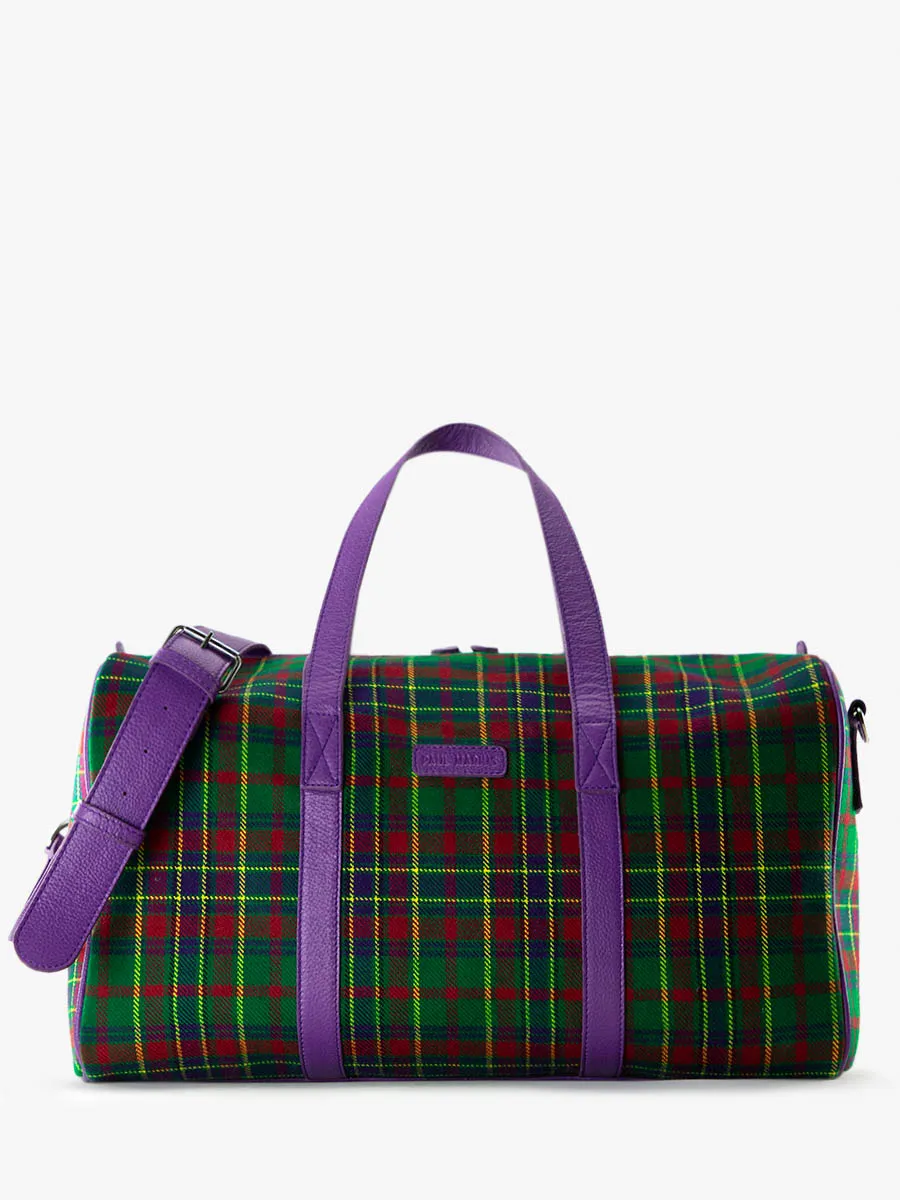 SAC DE VOYAGE CUIR VIOLET ET TISSU TARTAN LeCabine - Versus