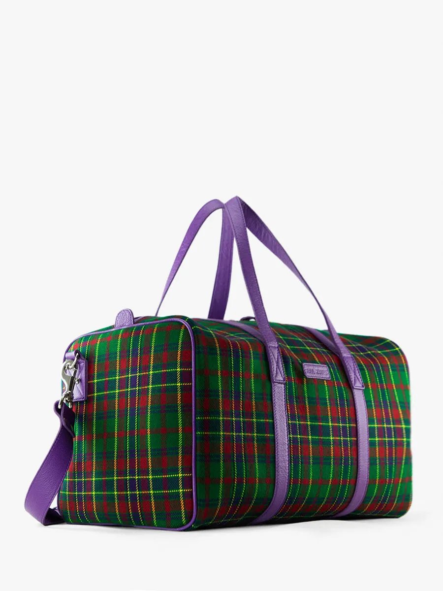 SAC DE VOYAGE CUIR VIOLET ET TISSU TARTAN LeCabine - Versus