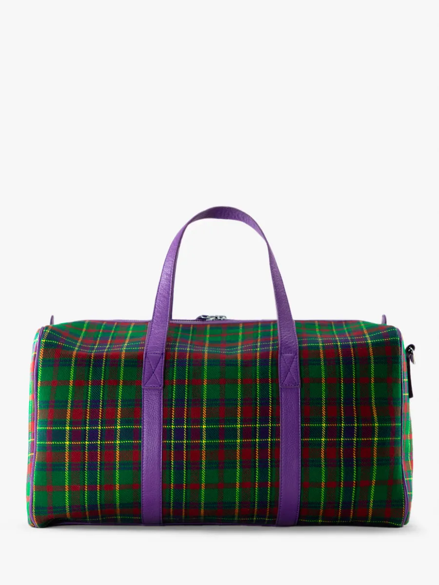 SAC DE VOYAGE CUIR VIOLET ET TISSU TARTAN LeCabine - Versus