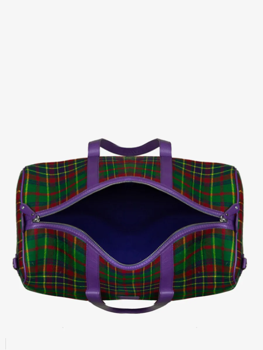 SAC DE VOYAGE CUIR VIOLET ET TISSU TARTAN LeCabine - Versus