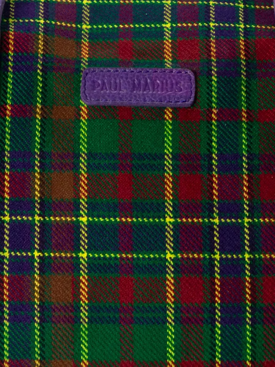 SAC DE VOYAGE CUIR VIOLET ET TISSU TARTAN LeCabine - Versus