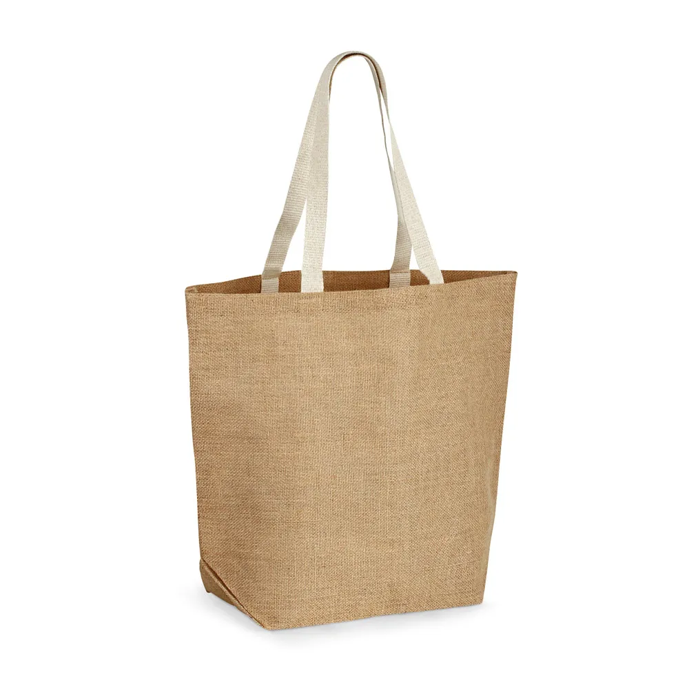 Sac en toile de jute avec intérieur laminé - 38,5x44,5x16,5cm - TIZZY - Vertlapub