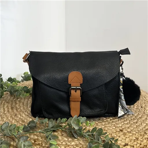 Sac Flora&Co Noir - Bleu Clair