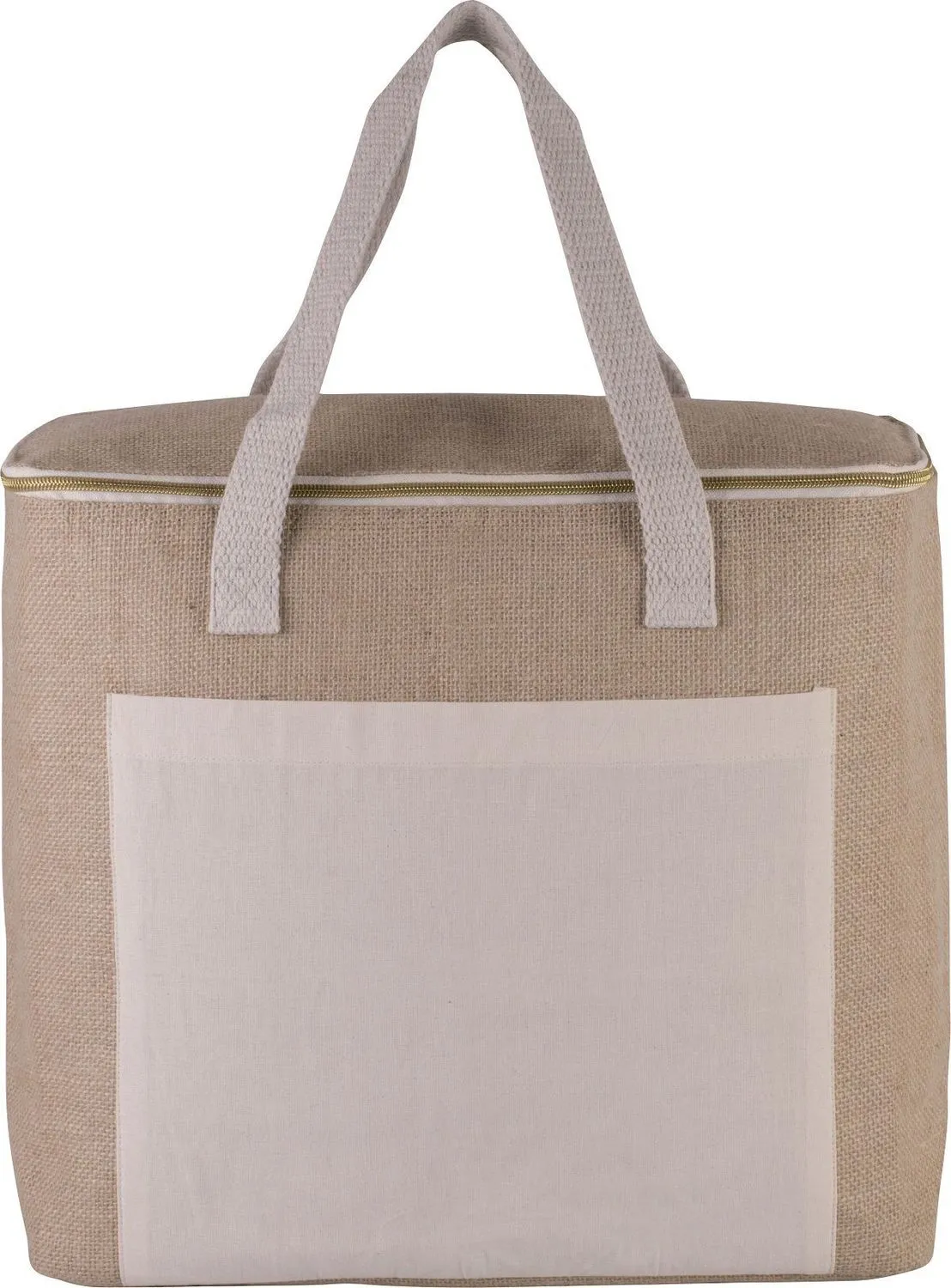 Sac isotherme en toile de jute - grand modèle - KI0354 - beige naturel 