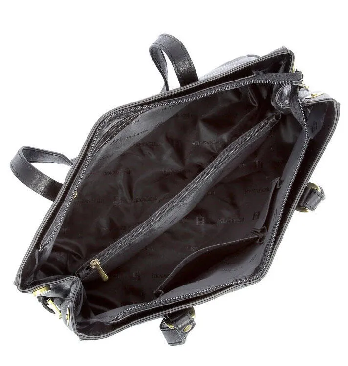 Sac shopping grand cuir vachette noir