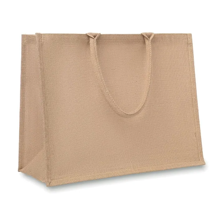 Sac shopping personnalisé en toile de jute laminé - 40x32x17cm - BRICK LANE