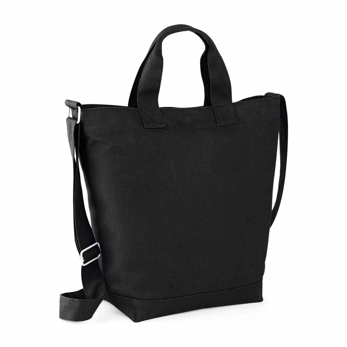 Sac toile en coton - shopping - plage - BG673 - noir 