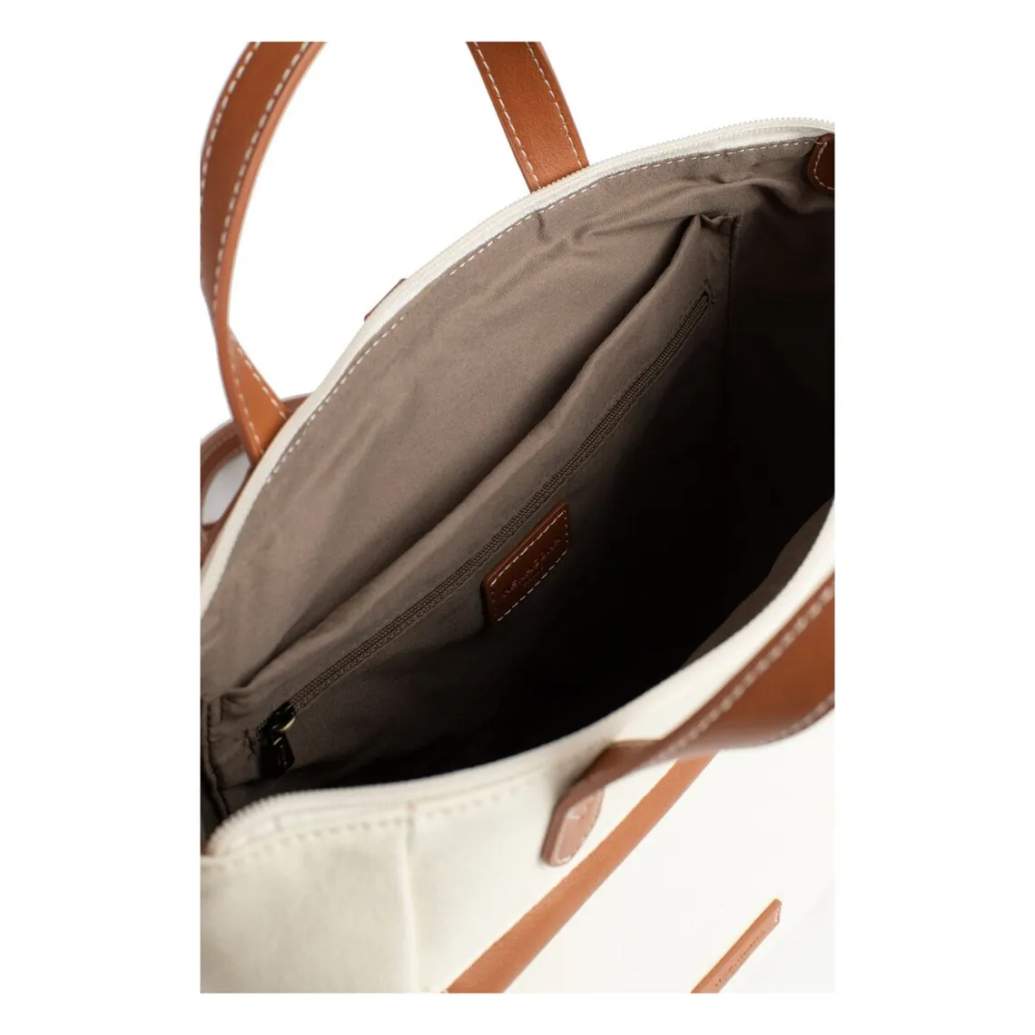 Sac transformable NALA Ivoire/Cognac en toile | 3 Suisses