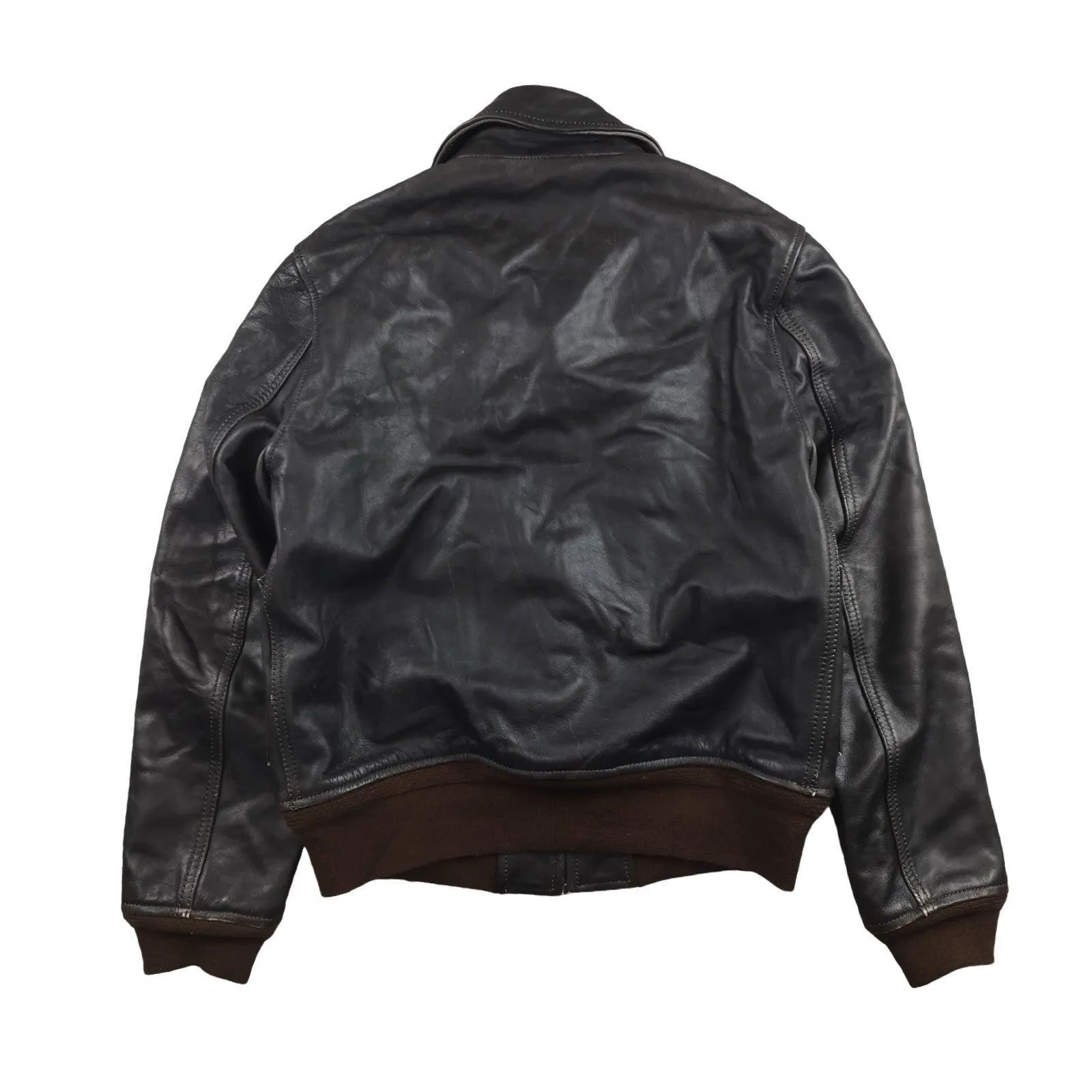 Sandro - Veste en cuir de mouton noire taille S