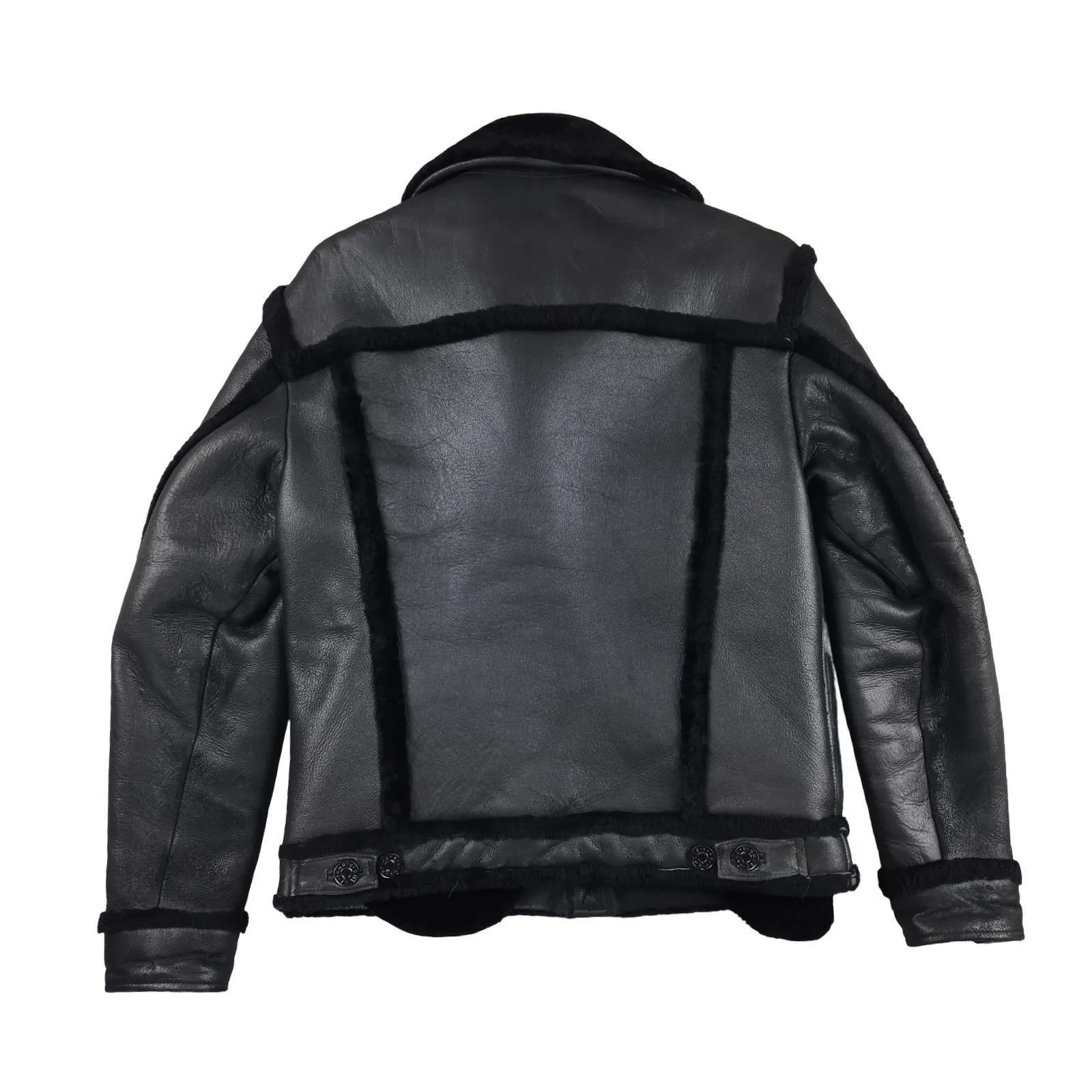 Sandro - Veste en cuir noire taille S